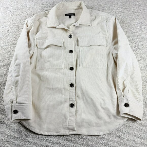 Banana Republic Jackets & Blazers - Banana Republic Corduroy Button Up Shirt Jacket Shacket Cream Women’s Size Small